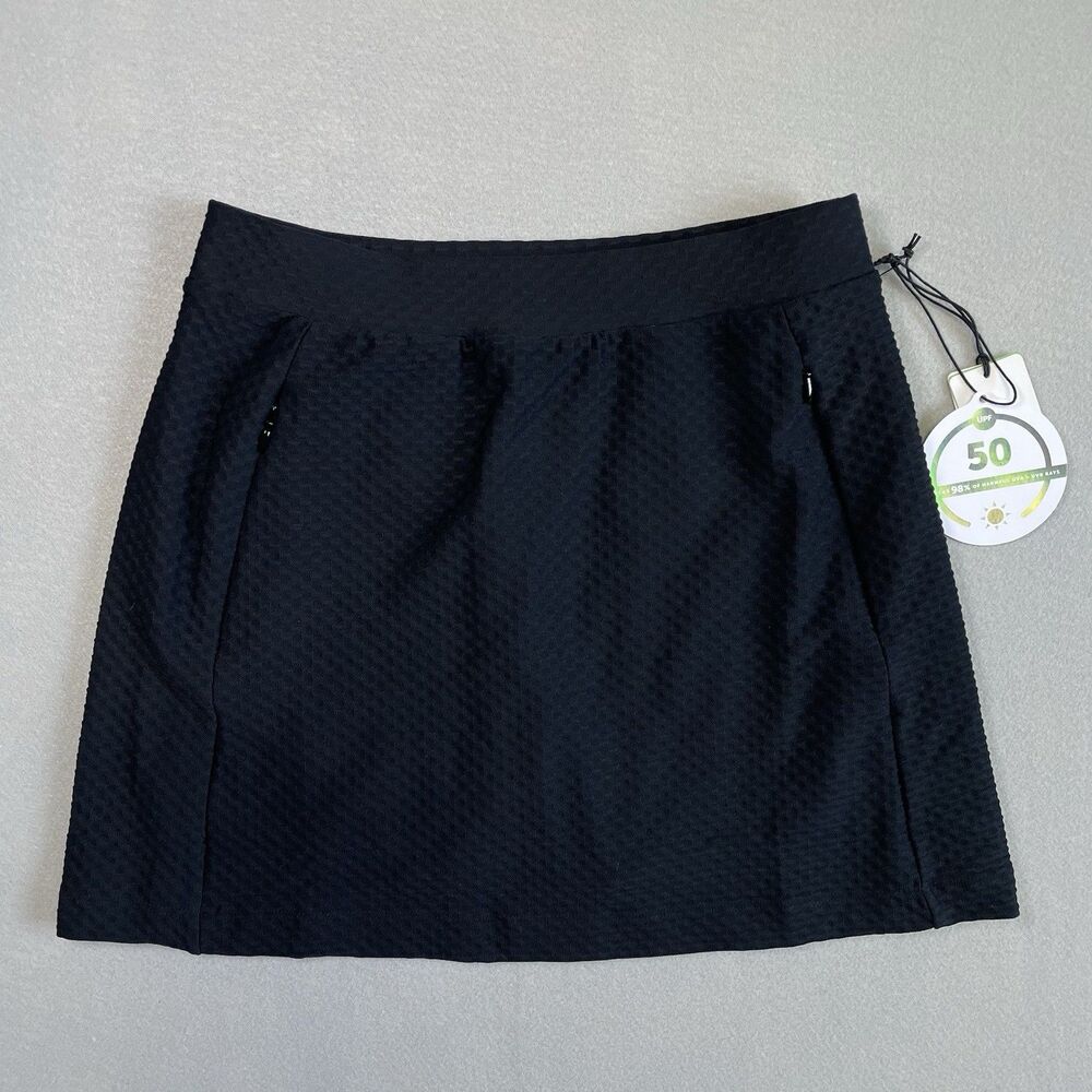 New With Tags Tail Golf Elevation Skort Womens XS Black Zippered Pockets UPF